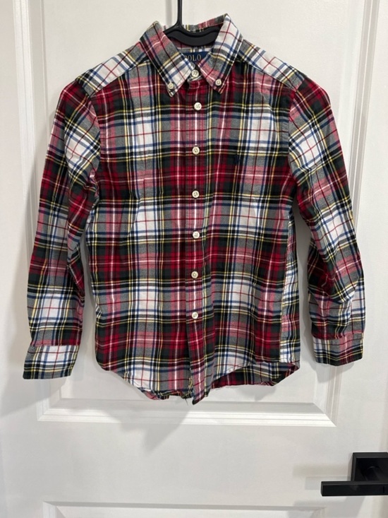Polo Ralph Lauren Other - Polo Ralph Lauren Boys Sz 8 Red Green Plaid Button Down Shirt Long Sleeve Preppy